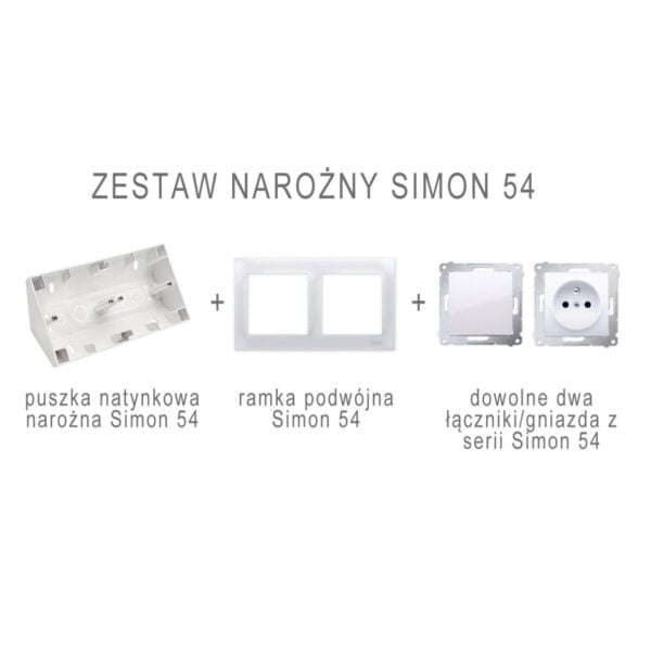 PUSZKA NATYNKOWA NAROŻNA PODWÓJNA Simon 54  biała - obrazek 2