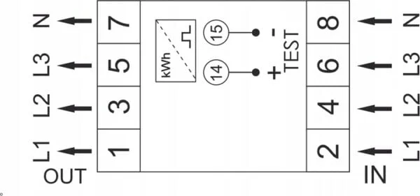 LICZNIK TRÓJFAZOWY PODLICZNIK ENERGII PRĄDU 3-FAZ Adelid LLCD-3F-4M - obrazek 3