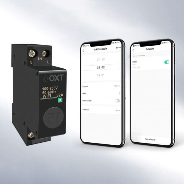 Inteligentny Sterownik 32A 19mm DIN WiFi TUYA OXT - obrazek 3